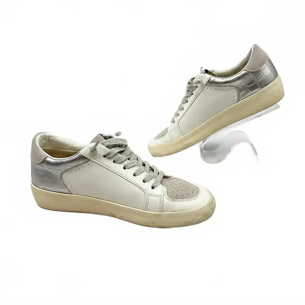Vintage Havana White Silver Leather Sneakers | Women’s Size 8